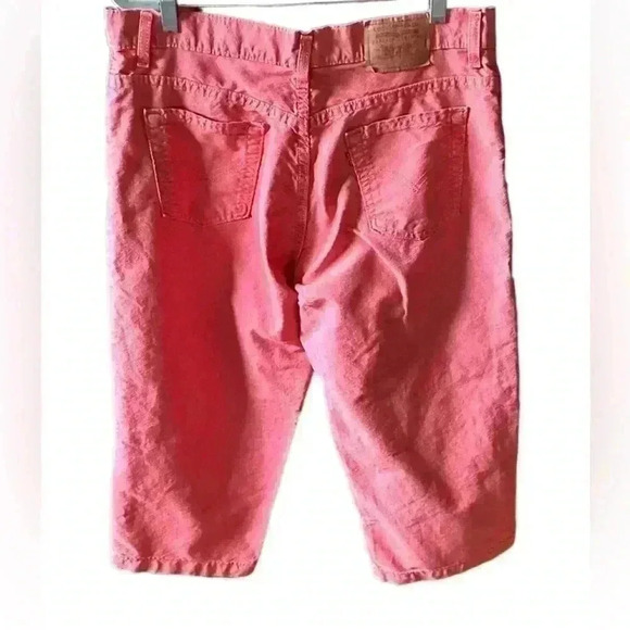 Levi’s size 14 red denim wide leg cropped jeans. EUC. Blue zipper& stitching . - Picture 2 of 16